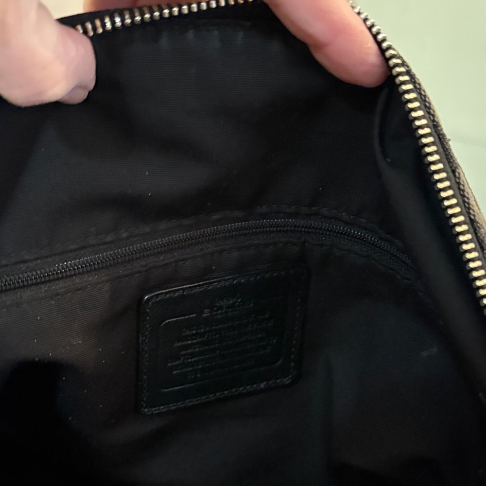 COACH Jacquard Leather Signature C Monogram Hobo Bag Shoulder Handbag BLACK GRAY - Picture 7 of 10
